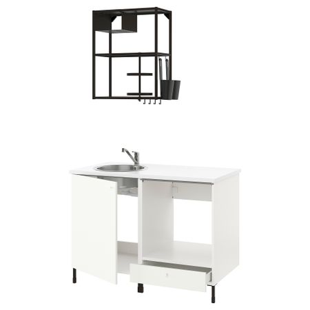 Кухня, антрацит, белый, 123x63.5x222 см IKEA BEGIVENHET БЕГИВЕНХЕТ 693.370.66