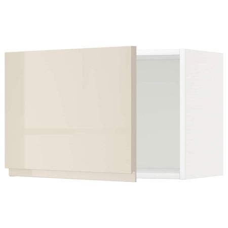 Шкаф навесной, белый/Воксторп глянцевый светло-бежевый 60x40 см IKEA METOD МЕТОД 692.249.22