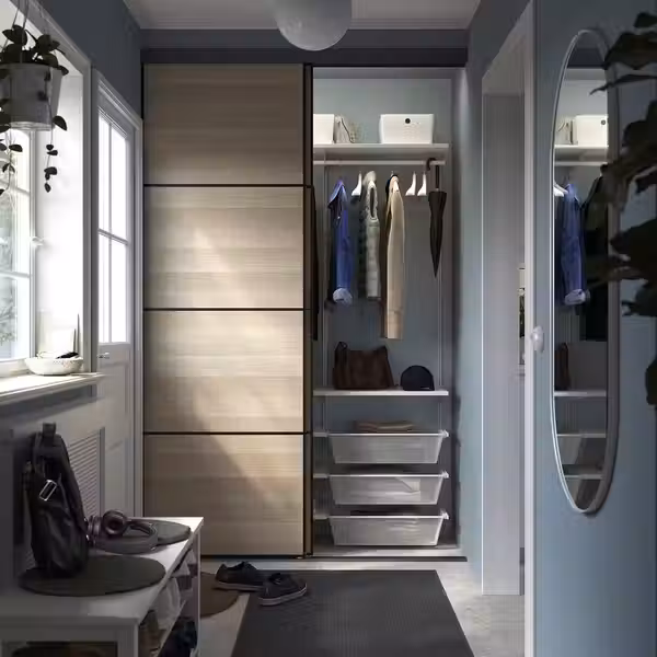 SKYTTA / BOAXEL Гардероб с раздвижными дверями - схема-чертеж с размерами