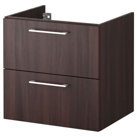 Шкаф для раковины с 2 ящиками ГОДМОРГОН, черно-коричневый черно-коричневый