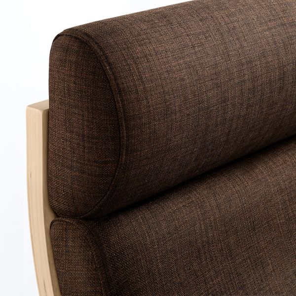 Кресло-качалка, дубовый шпон, беленый/Шифтебу коричневый IKEA POÄNG ПОЭНГ 393.987.73 - схема-чертеж с размерами