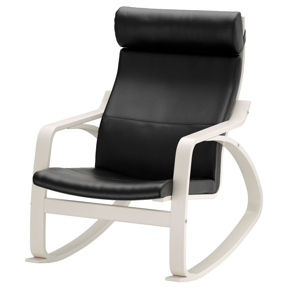 Кресло-качалка ПОЭНГ, белый, Смидиг черный - фото 1