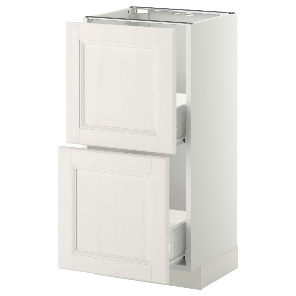 Напольный шкаф с 2 ящиками МЕТОД / ФОРВАРА, белый, Лаксарби белый - схема-чертеж с размерами