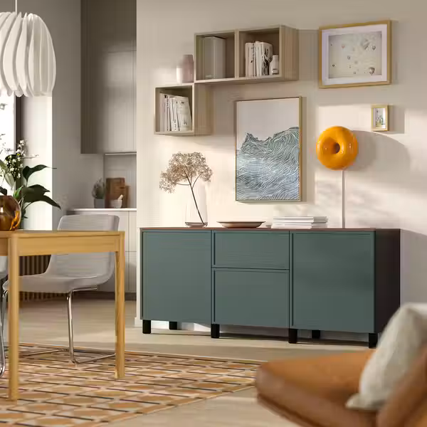 BESTÅ Комбинация для хранения с ящиками - схема-чертеж с размерами