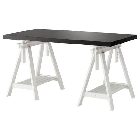 Стол ТОРНЛИДЕН / ФИНВАРД, черно-коричневый, белый (150x75 см)