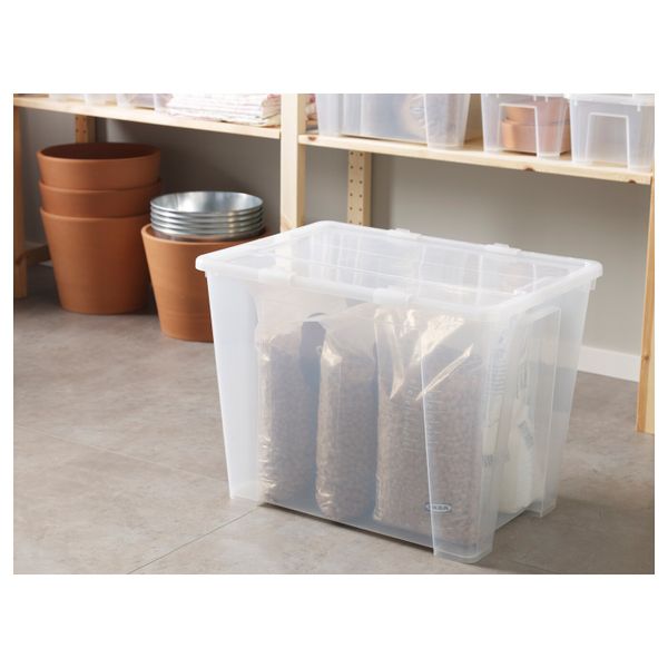 Контейнер с крышкой, прозрачный 57x39x42 см/65 л IKEA SAMLA САМЛА 693.891.35 - фото 2