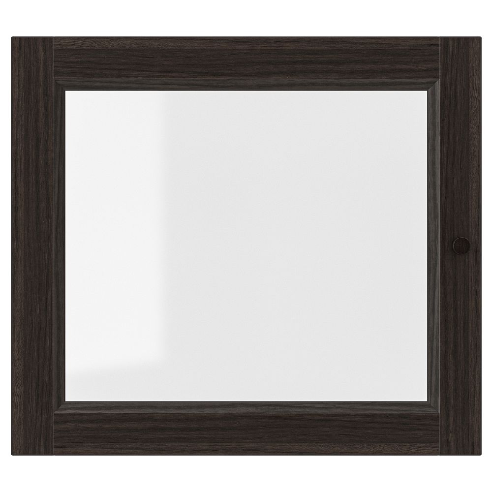 Стеклянная дверь, темно-коричневый под дуб, 40x35 см IKEA OXBERG ОКСБЕРГ 204.928.98 - фото 1