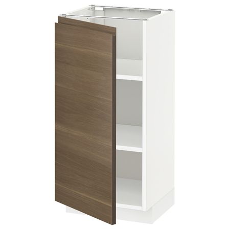Напольный шкаф с полками, белый/Воксторп под грецкий орех 40x37 см IKEA METOD МЕТОД 894.447.77