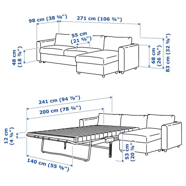IKEA, дополнительный ракурс - схема-чертеж с размерами