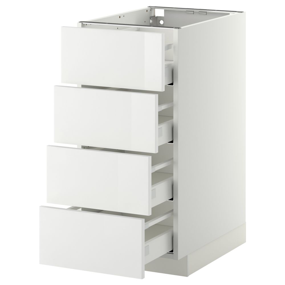 Напольный шкаф 4 фронтальных панели, 4 ящика МЕТОД / МАКСИМЕРА, белый, Рингульт белый - схема-чертеж с размерами