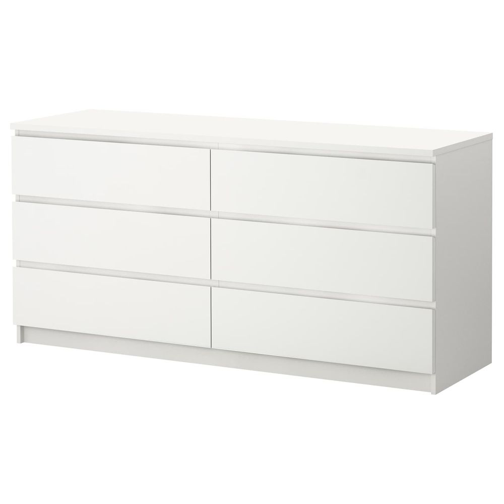 Комод с 6 ящиками, белый 160x78 см IKEA MALM МАЛЬМ 003.685.50 - фото 1