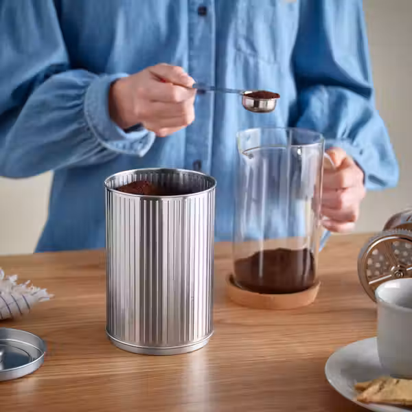 BETTHAJ БЕТТХЕЙ Банка с крышкой - для кофе/чая/серебристый 1.3 л - фото 2