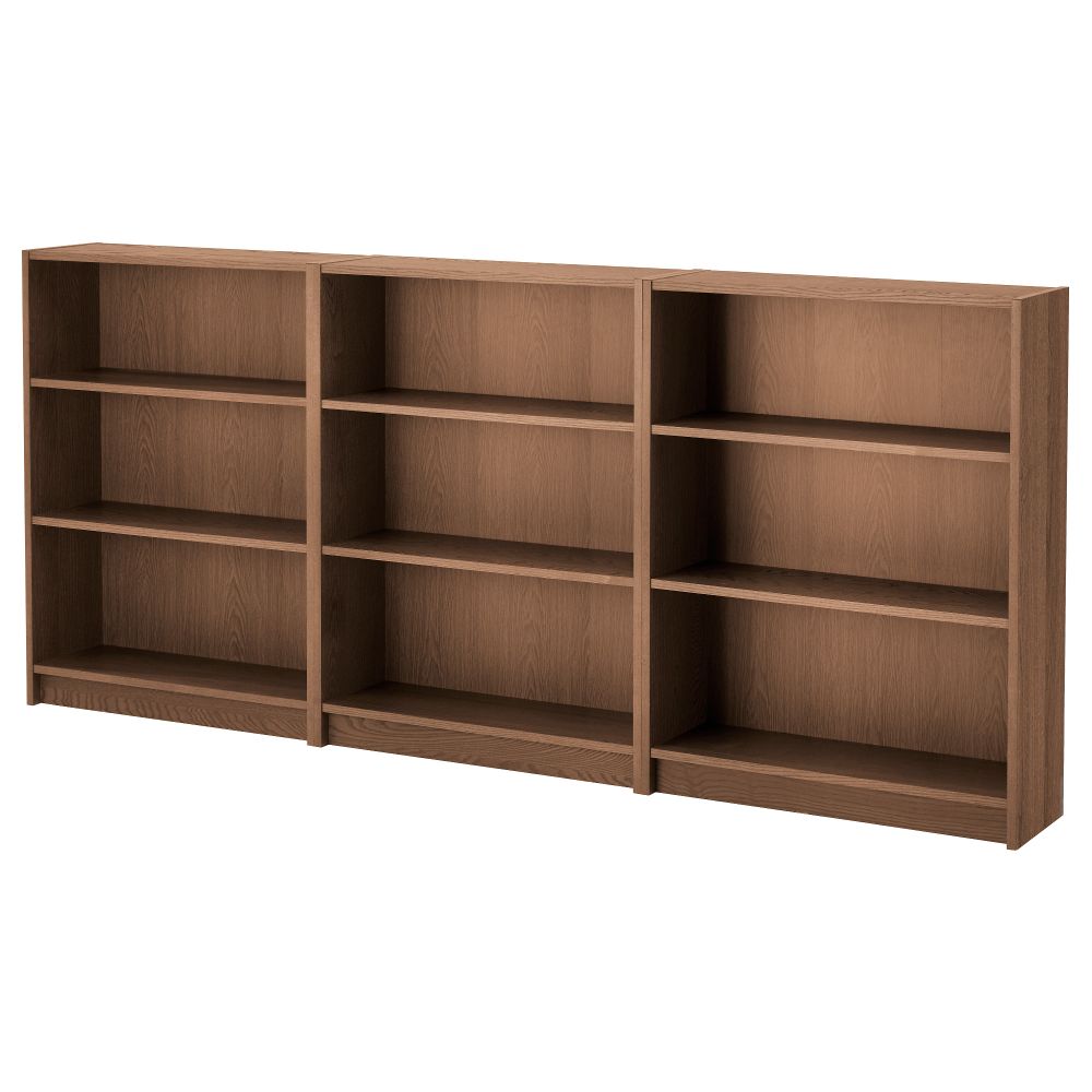 Стеллаж, 240x28x106 см, коричневый ясеневый шпон IKEA BILLY БИЛЛИ 291.564.06 - фото 1