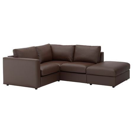 3-местный угловой диван, с открытым торцом, Фарста темно-коричневый IKEA ВИМЛЕ 592.115.43