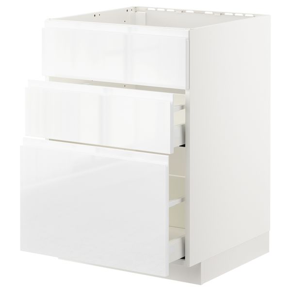 Напольный шкаф под мойку + 3 фронтальных панель, 2 ящика, 60x60 cm IKEA METOD МЕТОД, MAXIMERA МАКСИМЕРА 192.549.78 - фото 1