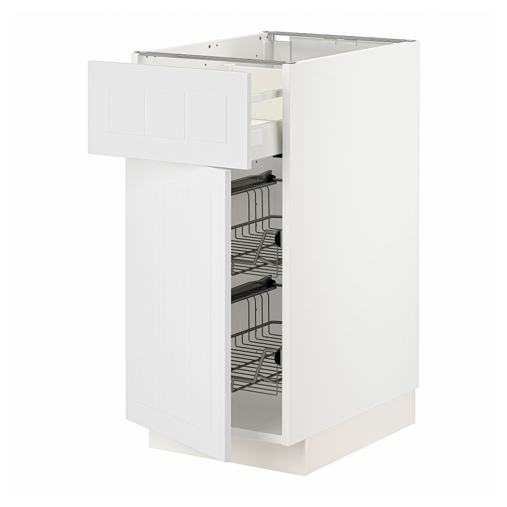 Напольный шкаф с проволочной корзиной, ящик, дверью IKEA METOD МЕТОД, MAXIMERA МАКСИМЕРА 594.612.83 - фото 1