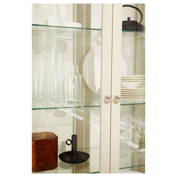 Шкаф со стеклянными дверями СТОКГОЛЬМ, бежевый (90x180 см) - фото 2