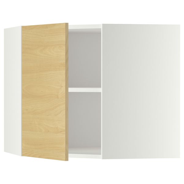 Угловой навесной шкаф с полками МЕТОД, белый, Тингсрид береза - схема-чертеж с размерами