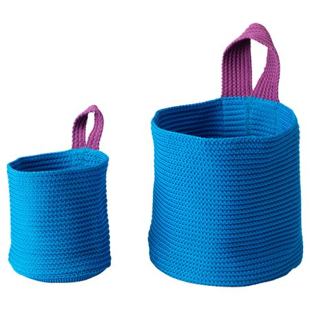 Набор корзин, 2 штуки СТИККАТ, бирюзовый, сиреневый (20 см)