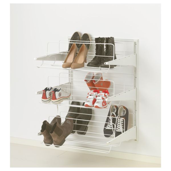 Настенная шина , модуль для/обуви, белый 65x60x84 см IKEA АЛЬГОТ 992.304.36 - фото 1