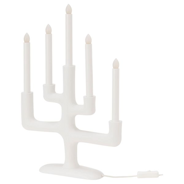 Светодиодный канделябр, 5 ламп СТРОЛА, ветка, белый (49 см) - фото 2