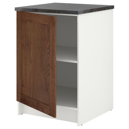 Напольный шкаф с дверью, под коричневый мореный ясень 60 см IKEA KNOXHULT КНОКСХУЛЬТ 904.879.64
