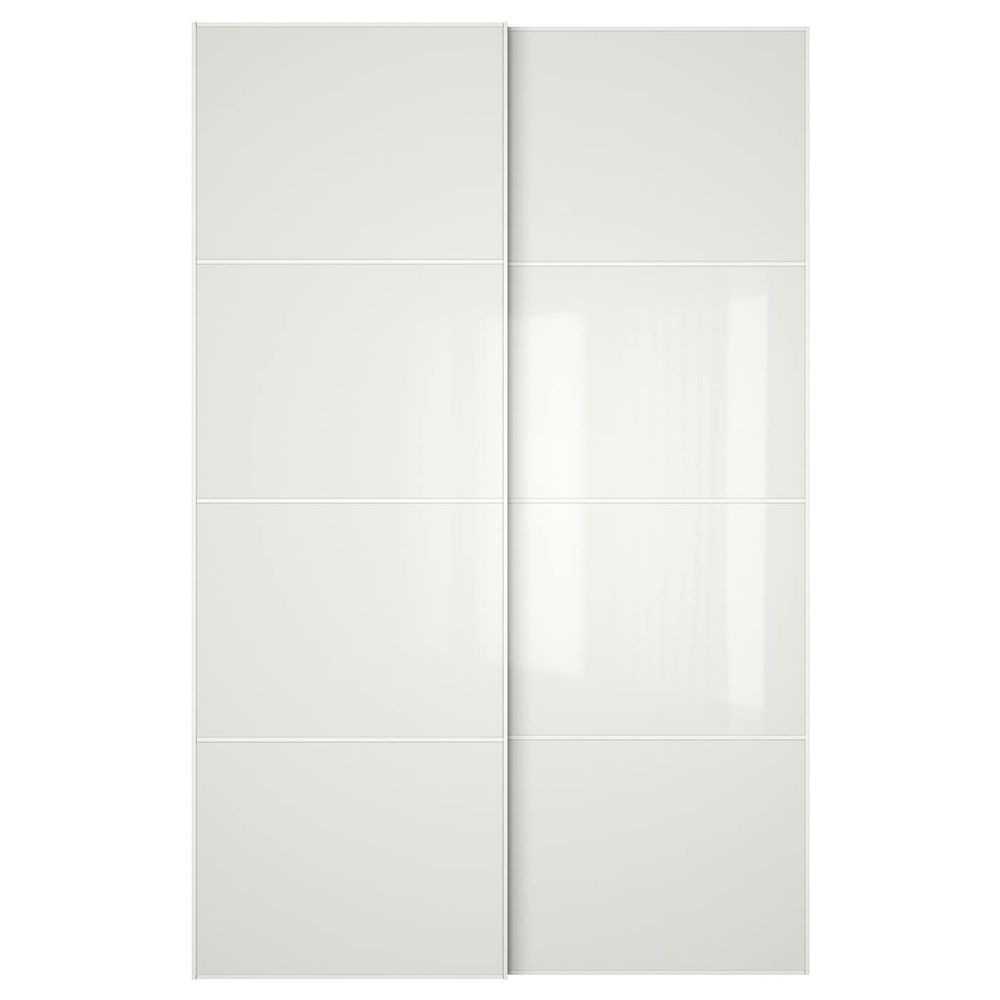 Пара раздвижных дверей, белое стекло 150x236 см IKEA FÄRVIK ФЭРВИК 793.116.26 - фото 1