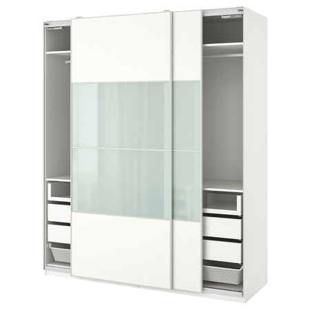 Гардероб, белый, Мехамн Сэккен 200x66x236 см IKEA ПАКС 093.056.43