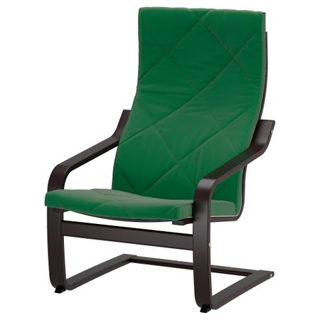Кресло ПОЭНГ, черно-коричневый, Сандбакка зеленый