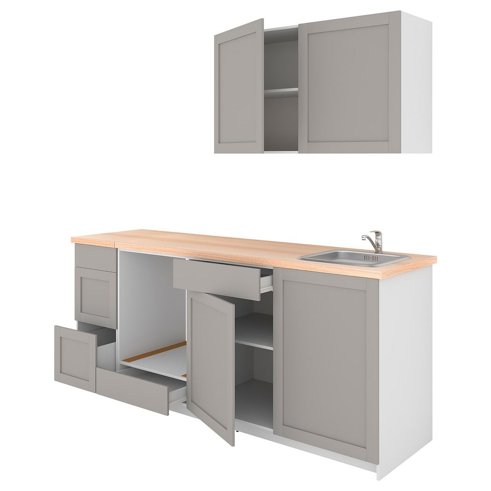 Кухня, серый 220x61x220 см IKEA KNOXHULT КНОКСХУЛЬТ 294.015.11 - фото 1