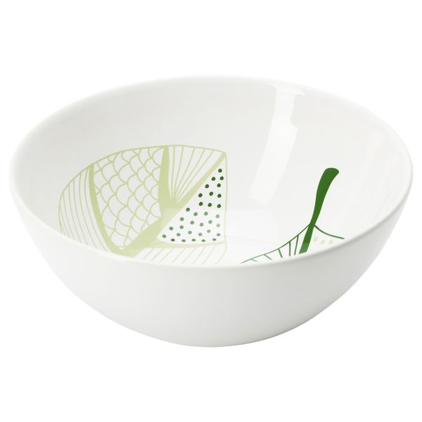 Миска ЭВЕРЕНС, белый, зеленый (16 см) - фото 1