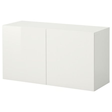 BESTÅ Комбинация настенных шкафов - белый/Selsviken глянцевый 120x42x64 см