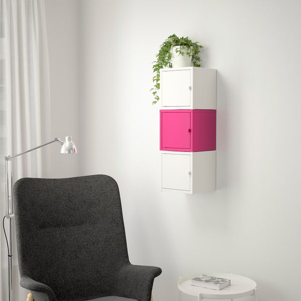 Комбинация для хранения, белый/розовый 25x75 см IKEA ЛИКСГУЛЬТ 292.486.61 - фото 2