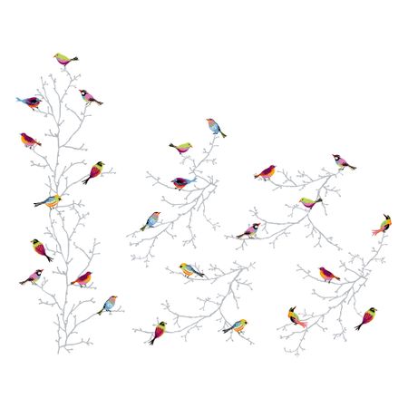 Декоративные наклейки СЛЭТГУЛЬТ, птицы зимой