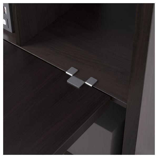 Стол, комбинация КАЛЛАКС, черно-коричневый, хромированный (77x147 см) - фото 3