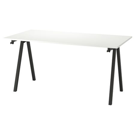 Письменный стол, белый/антрацит 160x80 см IKEA TROTTEN ТРОТТЕН 994.295.64