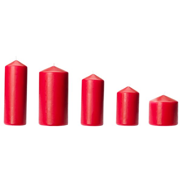 Неароматическая формовая свеча, 5 штуки ФЕНОМЕН, красный - схема-чертеж с размерами