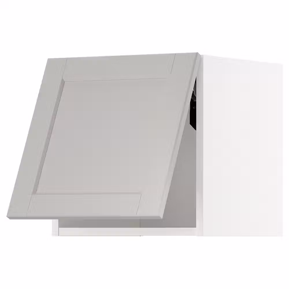 METOD Горизонтальный навесной шкаф - белый/Lerhyttan светло-серый 40x40 см - фото 1