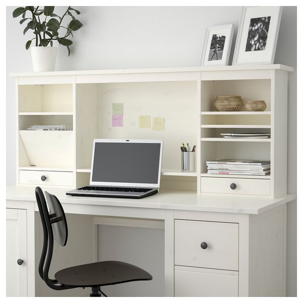 Дополнительный модуль для стола ХЕМНЭС, белая морилка (152x63 см) - схема-чертеж с размерами