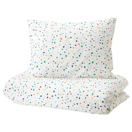 MÖJLIGHET Пододеяльник и наволочка - белый/мозаичный орнамент 150x200/50x60 см