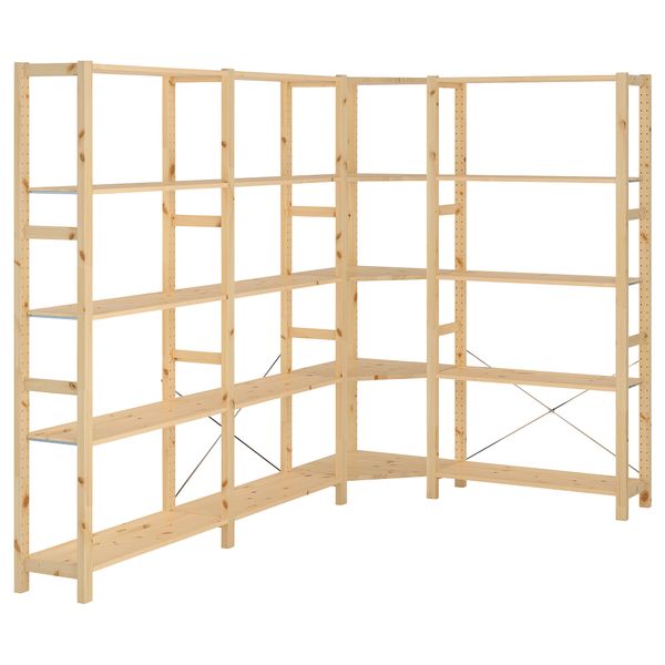 4 секции, угловой, 229, 144x30x179 см, сосна IKEA IVAR ИВАР 392.483.83 - фото 2