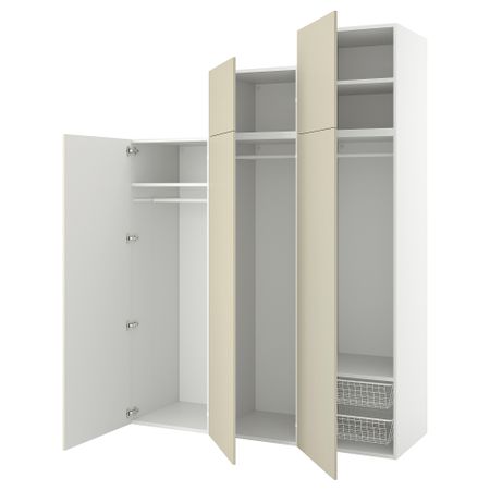 Гардероб, 5 дверей, 180x57x241 см, белый, Skatval светло-бежевый IKEA PLATSA ПЛАТСАA ПЛАТСА 694.261.66