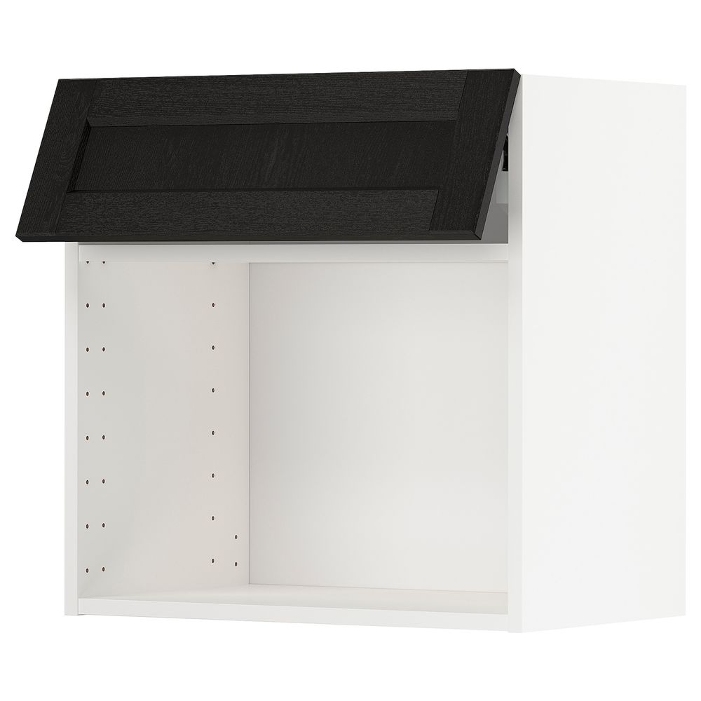 Навесной шкаф для СВЧ-печи, белый/Лерхюттан черная морилка 60x60 см IKEA METOD МЕТОД 793.917.17 - схема-чертеж с размерами