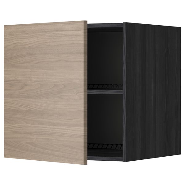 Верхний шкаф на холодильник, морозильник МЕТОД, черный, Брокхульт светло-серый - схема-чертеж с размерами