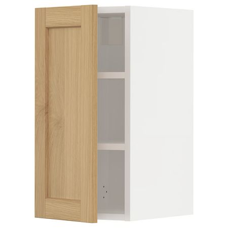 METOD Навесной шкаф с полками - белый/Forsbacka дуб 30x60 см