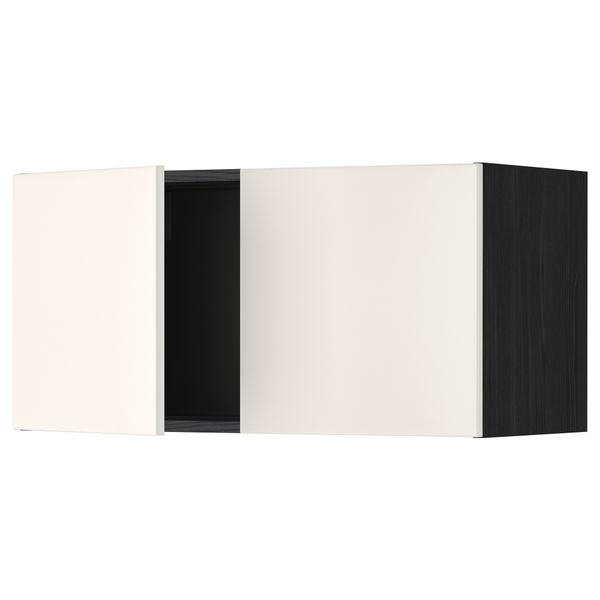 Навесной шкаф с 2 дверями МЕТОД, черный, Веддинге белый (80x40 см) - схема-чертеж с размерами