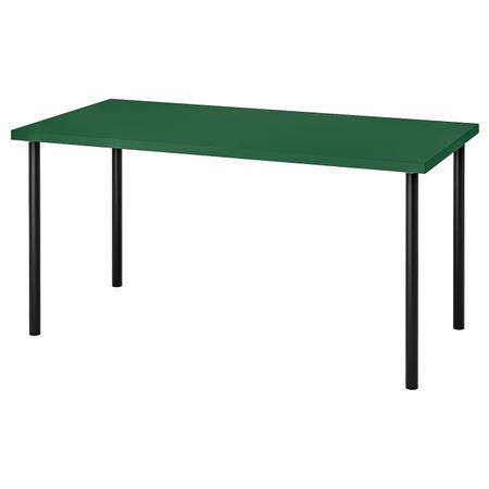 Стол, зеленый/черный 150x75 см IKEA LINNMON ЛИННМОН / ADILS АДИЛЬС 993.355.27