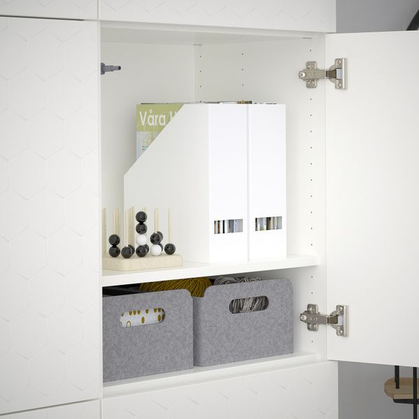 Комбинация для хранения с дверцами, белый/вассвикен белый 120x40x192 см IKEA БЕСТО 192.666.55 - схема-чертеж с размерами