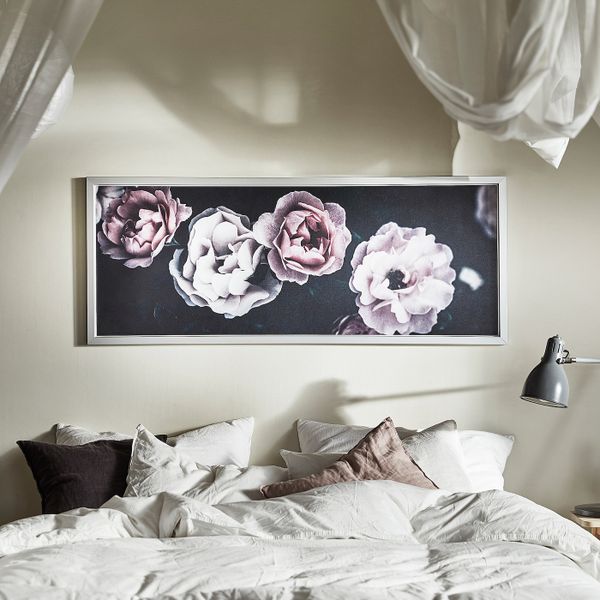 Картина с рамой, Розовые лепестки/цвет алюминия 140x56 см IKEA BJÖRKSTA БЬЁРКСТА 494.168.42 - фото 2