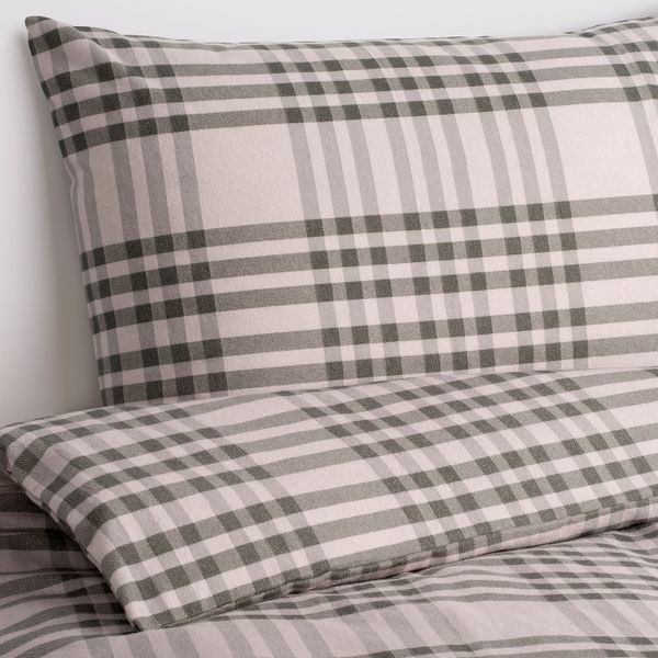 Пододеяльник и 2 наволочки, розовый/серый клетка 200x200/50x70 см IKEA SILESHÅR СИЛЕСХОР 605.313.98 - фото 5